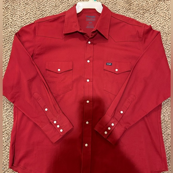 Red Wrangler Button Down Shirt - Picture 1 of 4